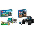LEGO City Recycling Truck, Bin Lorry Toy Vehicle Set with 3 Sorting Bins, Gift Idea for Kids 5 Plus & City Blue Monster Truck Toy for 5 Plus Year Old Boys & Girls, Vehicle Set