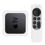 Apple TV 4K 2021 box+fjärrkontroll silikonskal vit