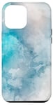 Coque pour iPhone 12 Pro Max Turquoise, gris, blanc, nuages dégradés