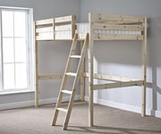 STRICTLY BEDS&BUNKS Celeste High Sleeper Loft Bunk Bed with Sprung Mattress (15 cm), 4ft 6 Double