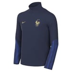 Nike Unisex Kids Long Sleeve Top FFF Y NK DF Strk Drill Top K, Midnight Navy/Game Royal/Metallic Gold, DM9581-410, S