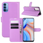 Oppo OPPO Reno4 5G PU Wallet Case Purple