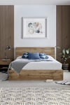 Chicago Industrial Oak Ottoman Storage Bed - Bed Frame