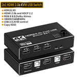 AU Power Plug - Commutateur KVM HDMI 4K, 2-en-1, sortie DP, 2 Ports, commutateur KVM, commutateur 4K 60Hz, partage de clavier et souris, 2021