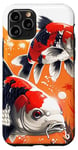 iPhone 11 Pro three koi fishes lucky japanese carp asian goldfish cool art Case