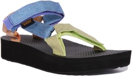 Teva Midform Univ Women Strappy Platform In Sandal In Multi Colour Size UK 3 - 8