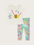 Monsoon Baby Bee Floral Top and Leggings Set, Multi