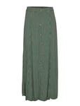 Ganni Printed Crepe Skirt Lång Kjol Grön [Color: TIGER'S EYE ][Sex: Women ][Sizes: 34 ]
