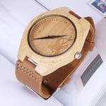 Beilaishi Fashion Personality Big Round Dial Bamboo Shell Watch with Leather Strap replacement watchbands (Color : Color10)