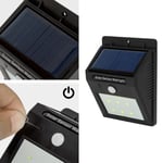LED solcelle vegglampe med bevegelsesdetektor - svart