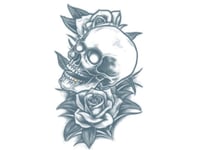 Tatuering Med Dödskalle Och Rosor