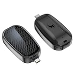 Mini Solcellsladdare Portabel Nyckelring Powerbank För Mobiltelefon 1200mAh