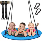 Vanku Nest Outdoor Tree Swing with Resistant Waterproof Frame, Giant 40" Round Web, 2 Adjustable Tree Hanging Ropes, Safe and Durable Swing Seat for Kids