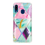 Samsung Galaxy A20E Case, Samsung A20E Phone Case Marble Soft Silicone TPU Rubber Bumper Slim Thin Shockproof Protective Phone Case for Samsung Galaxy A20E Cover, Pink & Green