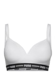 Puma Women Padded Top 1P Hang Sport Bras & Tops Soft Bras Non Wired Bras White PUMA