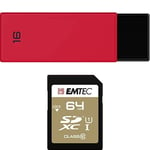 Pack Support de Stockage Rapide et Performant : Clé USB - 2.0 - Séries Runners - 16 Go + Carte MicroSD - Gamme Elite Gold - Classe 10-64 GB