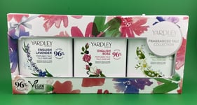 Yardley Fragranced Talc Collection Gift Set - Lavender, Rose, Lily, 3x50g SEALED