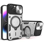 SKALO iPhone 15 Armor hybridi magnetrengas kameran liukusäädin - Hopea