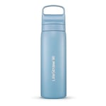 LifeStraw Go Series – Double Wall BPA-Free Vacuum Insulated 18 oz Stainless Steel Water Filter Bottle for Travel and Everyday use; Icelandic Blue