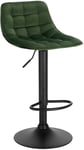 Rootz Barpall - Sammetsdiskstol - Justerbar barstol - Ergonomisk design, hållbar konstruktion, justerbar höjd - 42,5 cm x 35 cm, höjd: 82,5 cm - 104 c