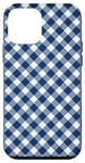 Coque pour iPhone 12 mini Carreaux carrés vichy bleu à carreaux