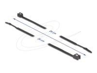 Delock - Kabelsamlare - Självskärande, Bredd 4,8 Mm - 28 Cm - Svart (Paket Om 50)