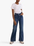 Albaray Organic Cotton Denim Flared Jeans, Bleach