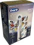 Oral-B | Vitality PRO Kids Disney 100 | Elektrisk tandborste med resväska | Uppladdningsbar | För barn | Antal borsthuvuden i