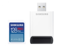 Samsung PRO Plus MB-SD128SB - Flash-minneskort - 128 GB - Video Class V30 / UHS-I U3 / Class10 - SDXC UHS-I - vit