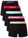 Lacoste5 Pack Casual Trunks - Black (Orange/Pink/Green/Red/Black)