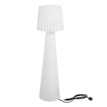 Lampadaire lumineux design filaire abat-jour ondulé pour extérieur éclairage puissant LED blanc LADY H110cm culot E27