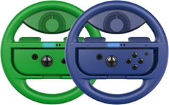Volant Switch, Volant De Course Joy-Con Manette, Steering Wheel Pour Mario Kart 8 Deluxe / Nintendo Switch & Modèle Oled, L Vert / L Bleu (Pack De 2)