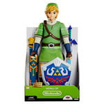 Nintendo Zelda Figurine de Collection Link 50 cm avec Ses Accessoires Epée et Bouclier