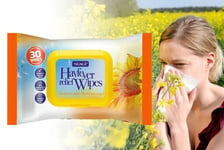 12x HAYFEVER FACE WIPES Office Work Removes & Traps Pollen Dust and Pet Allergen