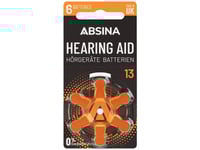 Absina Høreapparatbatteri Za 13 1.4 V 6 Stk Zink-Luft Pr48