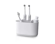 Joseph Joseph Duo Detachable Toothbrush Holder, Compatile with Manual and Electric Toothbrushes, Bathroom Organiser, White, Large