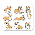 Mousepad Computer Notepad Office Welsh Corgi Pembroke Funny on White Ink Drawn Dog Home School Game Player Computer Worker Inch