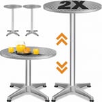 Table de bar bistrot ronde ⌀ 60 cm hauteur réglable 70 cm / 115 cm 2 en 1 en aluminium mange debout réception - Casaria