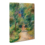 Two Figures On A Path By Pierre Auguste Renoir Classic Painting Canvas Wall Art Print Ready to Hang, Framed Picture for Living Room Bedroom Home Office Décor, 30x20 Inch (76x50 cm)