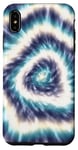 Coque pour iPhone XS Max Tie-Dye Bleu Spirale Tie-Dye Design Coloré Summer Vibes