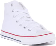 Converse Ashi Core Kid Lace Up High Top Trainers In White Uk Size 10 - 2.5