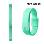 Led Wrist Watch Silicone Ultra-thin Mint Green