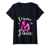 Womens Vixen of the Fixin Funny Welder Female Welding Women’s V-Neck T-Shirt