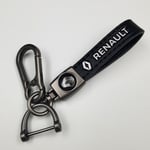 Läder- och metallnyckelring för bil och cykel | Hållbar nyckelring | Nyckelring och krokbeslag i silver Silver Hardware Silver Hardware Renault