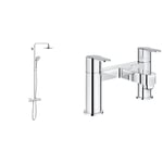 GROHE 27296001 | Euphoria 180 | Thermostat Shower System & 25134000 | Get Two-Handled Bath Mixer