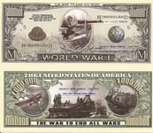 Novelty Dollar First World Great War WW1 One Million Dollar Bills X 2