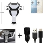  For Huawei P60 Pro Airvent mount + CHARGER holder cradle bracket car clamp