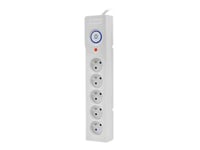 Armac Z5 - Överspänningsskydd - Ac 250 V - 2500 Watt - Utgångskontakter: 5 - 1.5 M Sladd - Grå