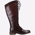 Hush Puppies Rudy Womens Leather Long Dress Fashion Boots Brown