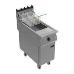 Falcon F900 Twin Basket Fryer with Filtration & Fryer Angel on Castors Natural Gas